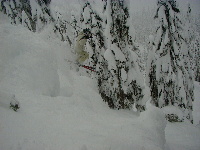 Dave in the backcountry. He landed this...it ended up being about 30 feet.